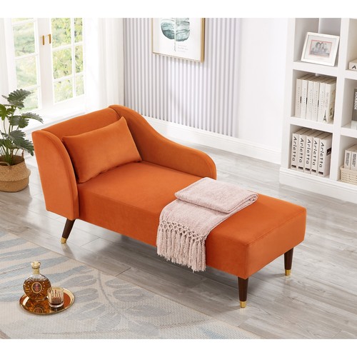 Modern velvet chaise - modern, lounge
