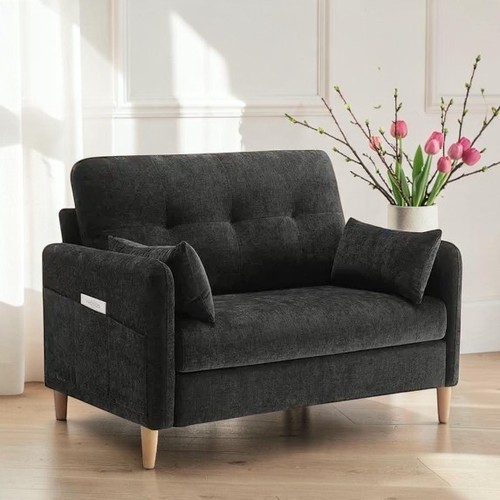 Black accent armchair 20in - black,