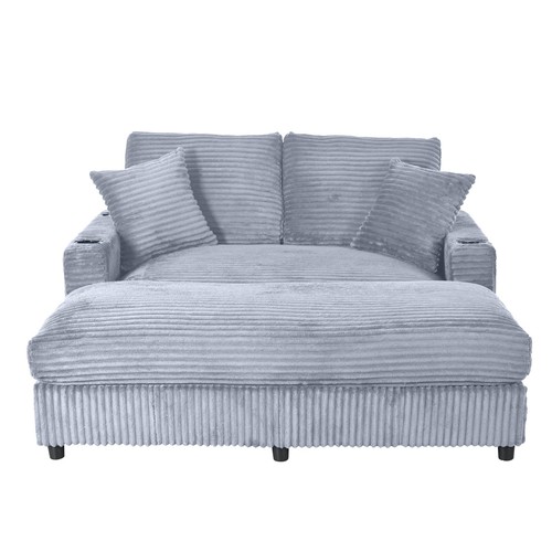 Modern corduroy loveseat - modern,