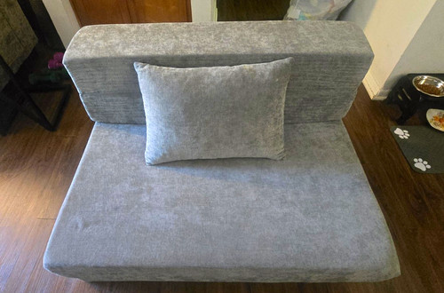 Gray convertible chaise - convertible,