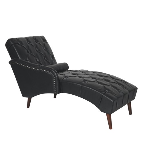 Classic faux leather chaise - classic,