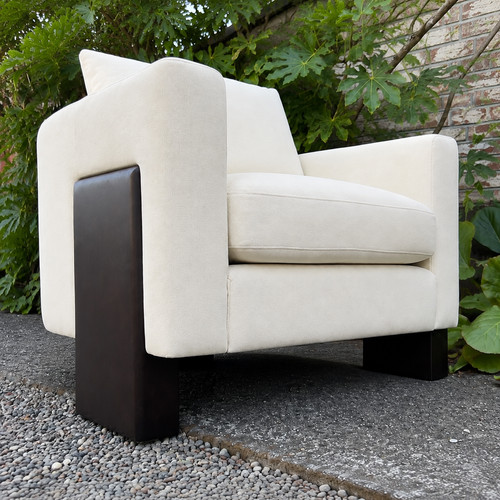 Modern beige chenille accent - modern,