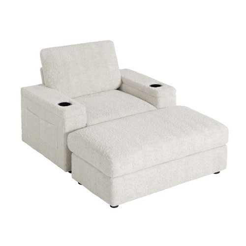 Faux fur single sofa chaise - fur,