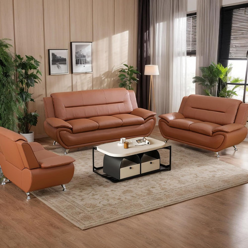 Leather living room sofa - room, set