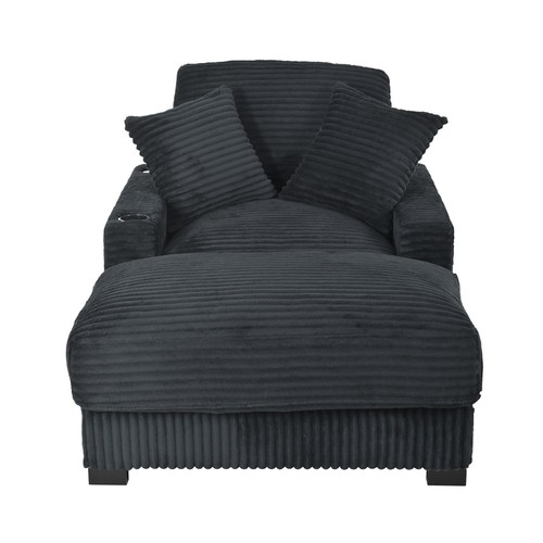 Corduroy chaise lounge chair - chaise,