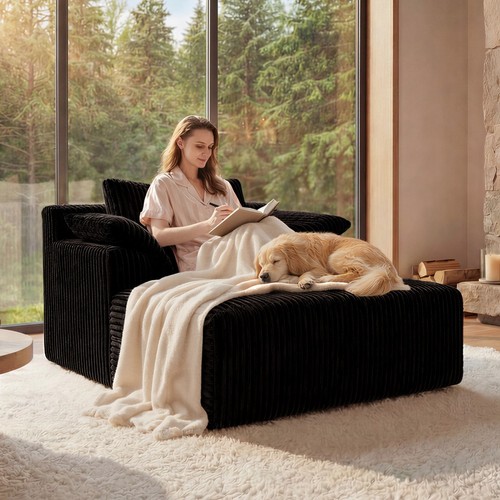 Corduroy chaise lounge - 60",