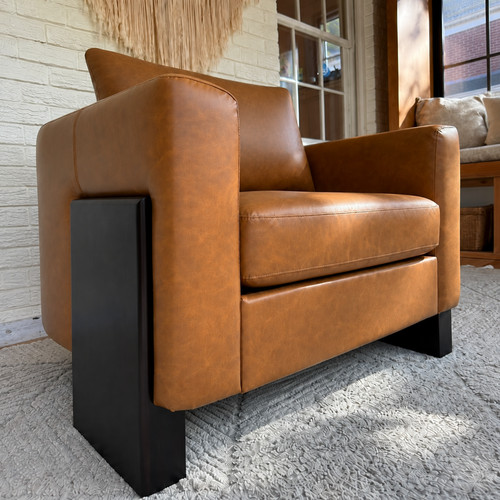 Modern brown faux leather - brown,