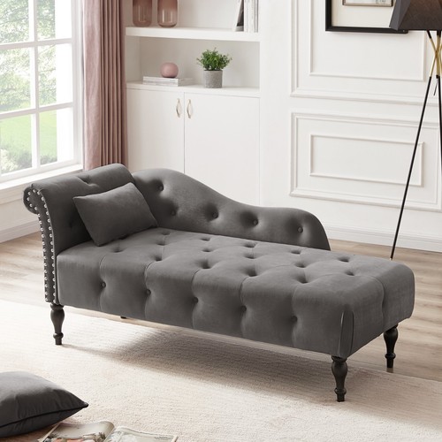 Velvet chaise lounge couch - velvet,