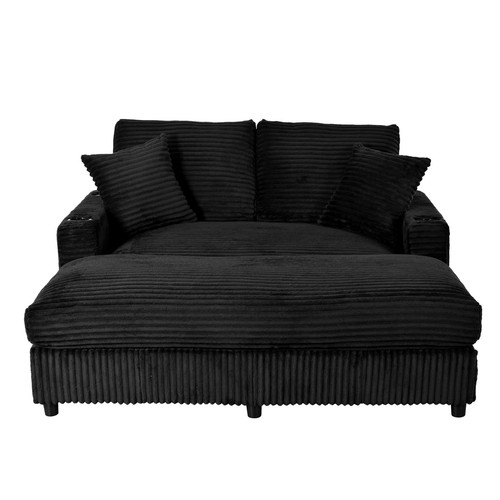 Modern corduroy loveseat - corduroy,