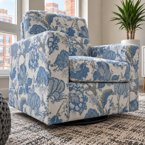 Blue floral 360 swivel - blue,