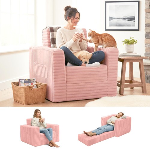 Folding sofa bed with - with, ottoman