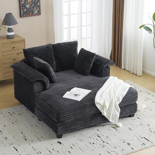 Oversized dark grey chaise - 56",