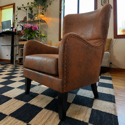 Brown high back - back, wingback