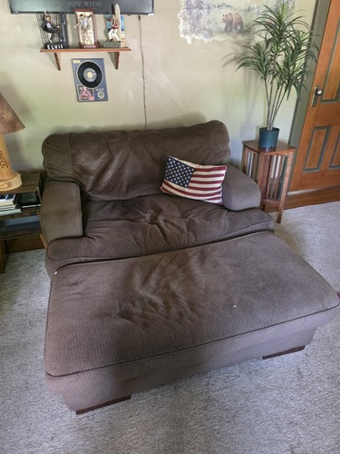 Brown fabric chaise lounge - brown,
