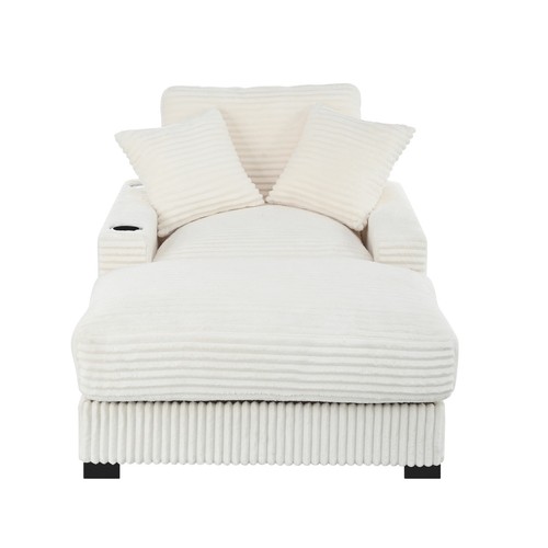 Corduroy chaise lounge - lounge, chair