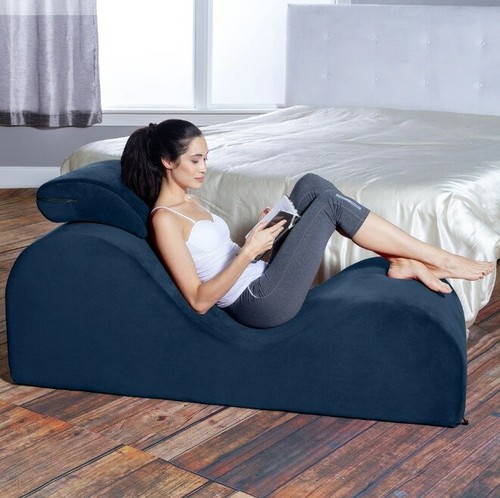 Blue chair yoga - blue, love